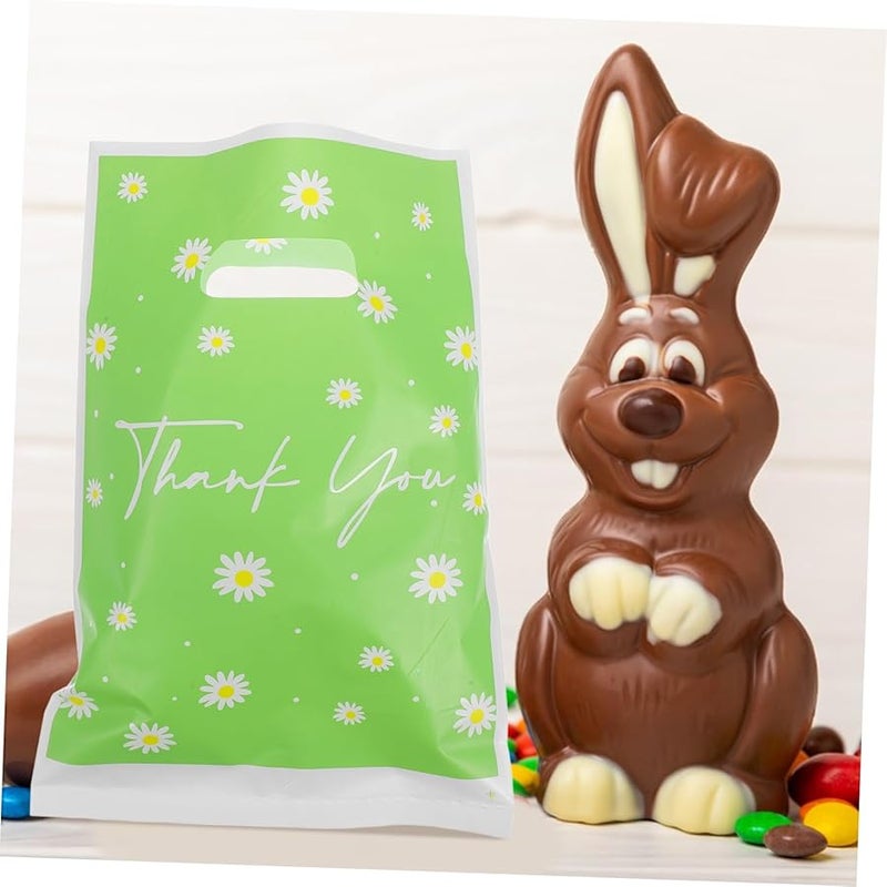 GLEAVI 50pcs Reusable Plastic Daisy Flower Thank You Goodie Bags with Handles for Birthday Party Favors - Image 4